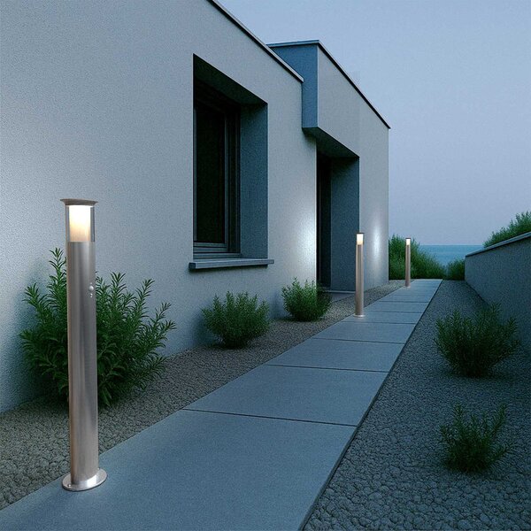 Paletto Solare 80cm in Acciaio Inox con Sensore Movimento e Picchetto Colore Bianco Naturale 4.000K
