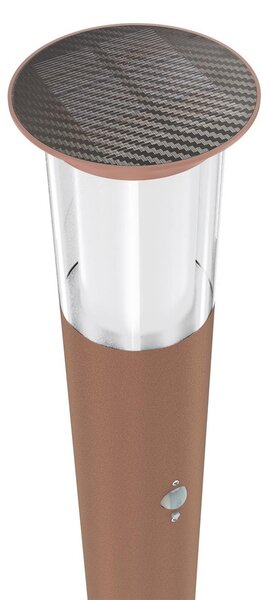 Paletto Solare 80cm in Acciaio Corten con Sensore Movimento e Picchetto Colore Bianco Naturale 4.000K