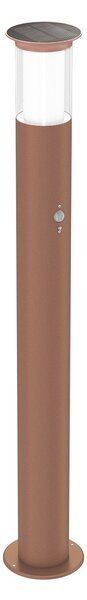 Paletto Solare 80cm in Acciaio Corten con Sensore Movimento e Picchetto Colore Bianco Naturale 4.000K