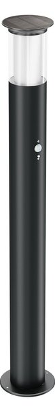 Paletto Solare 80cm in Acciaio Nero con Sensore Movimento e Picchetto Colore Bianco Naturale 4.000K
