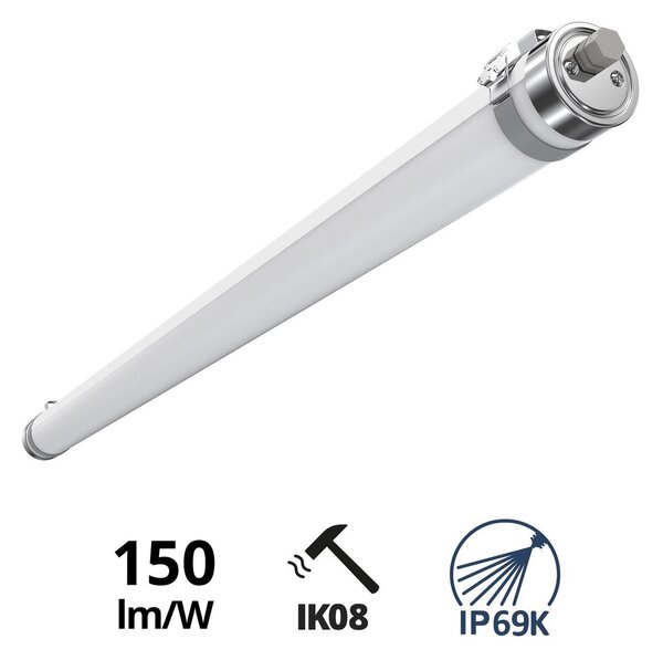 Plafoniera LED 150cm 50W IP69K in PMMA - con driver Philips Xitanium Colore Bianco Naturale 4.000K