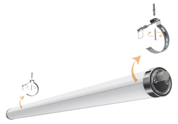 Plafoniera LED 150cm 50W IP69K in PMMA - con driver Philips Xitanium Colore Bianco Naturale 4.000K
