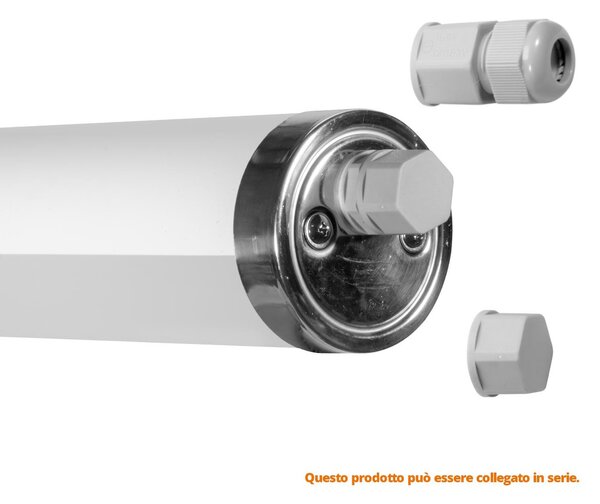 Plafoniera LED 150cm 50W IP69K in PMMA - con driver Philips Xitanium Colore Bianco Naturale 4.000K