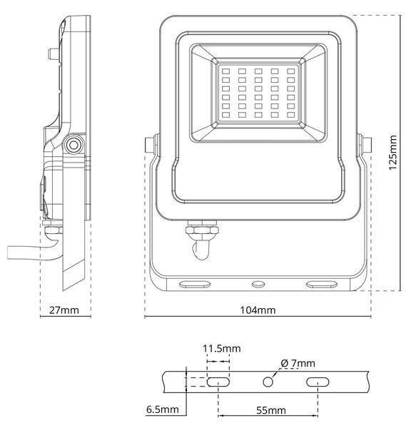 Faro proiettore LED RGB 10W IP65 con Telecomando - Bianco Colore RGB