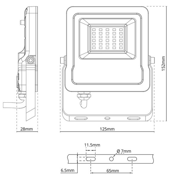 Faro proiettore LED RGB 20W IP65 con Telecomando - Bianco Colore RGB