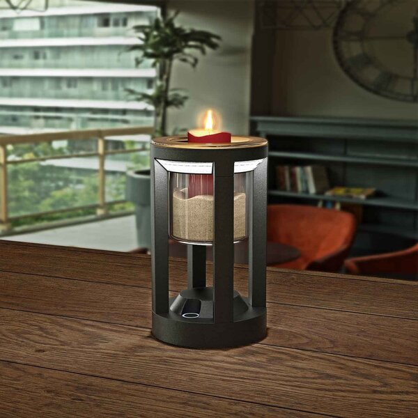 Lampada Portavaso da Tavolo Ricaricabile 2.2W IP54 CCT - Nera