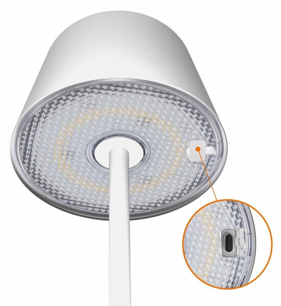 Lampada da Tavolo Ricaricabile 2.2W IP54 CCT Dimmerabile - Bianca