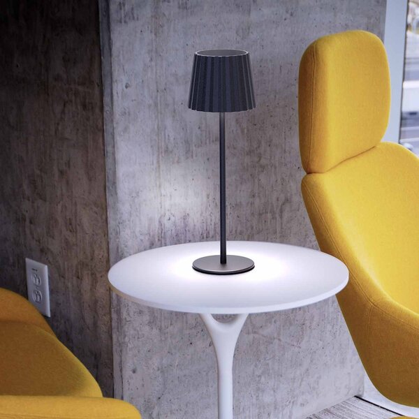Lampada da Tavolo Ricaricabile 2.2W IP54 CCT Dimmerabile - Nero Rigato