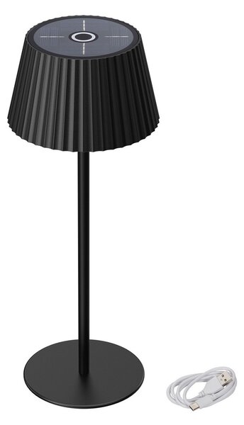 Lampada da Tavolo Solare 2.2W IP54 CCT Dimmerabile - Nera