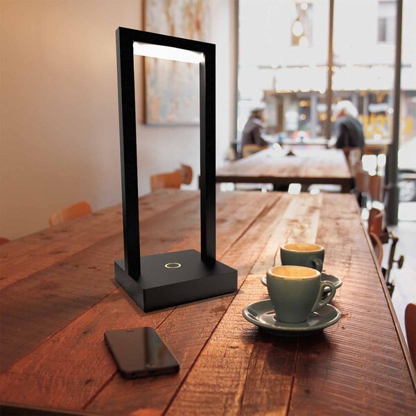 Lampada da Tavolo Ricaricabile 2.2W IP54 CCT Serie VELA - Nera