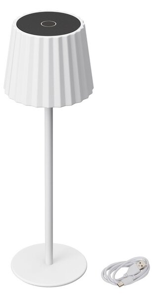 Lampada da Tavolo Ricaricabile 2.2W IP54 CCT Dimmerabile - Bianco Rigato