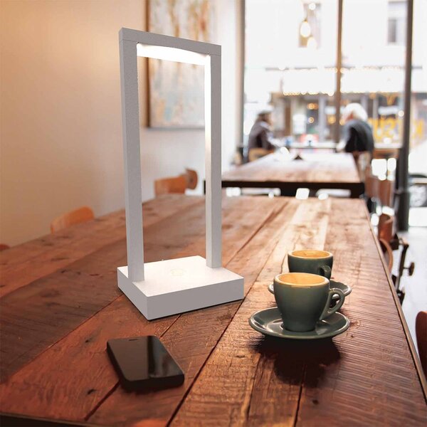 Lampada da Tavolo Ricaricabile 2.2W IP54 CCT Serie VELA - Bianca