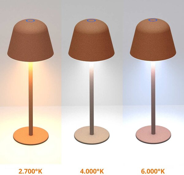 Lampada da Tavolo Ricaricabile 2.2W IP54 CCT Dimmerabile - Corten