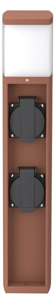 Paletto da Giardino Rettangolare Doppia Presa Corrente 40cm G9 - Corten