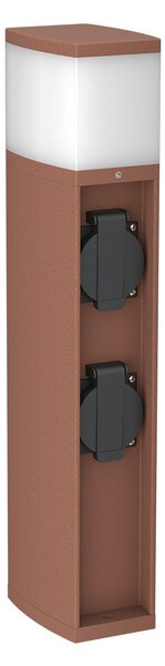 Paletto da Giardino Rettangolare Doppia Presa Corrente 40cm G9 - Corten