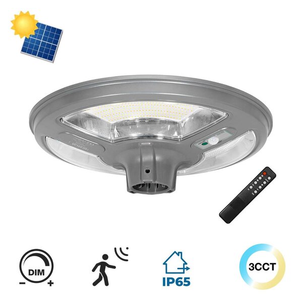 Lampione LED Solare 5000 lumen IP65 CCT e Sensore di movimento opzionale Colore Bianco Variabile CCT