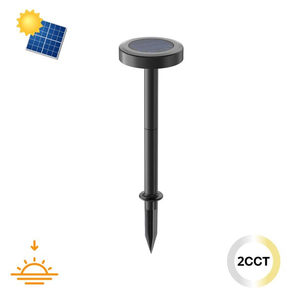 Lampada Solare da Giardino a Picchetto IP65 35cm CCT 120 lumen Colore Bianco Variabile CCT