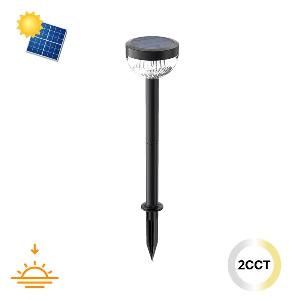 Lampada Solare da Giardino a Picchetto IP65 41cm CCT 120 lumen Colore Bianco Variabile CCT