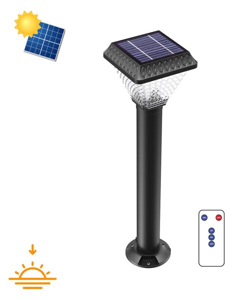 Paletto Solare da Giardino 60 cm IP65 300 lumen con Telecomando Colore Bianco Naturale 4.000K