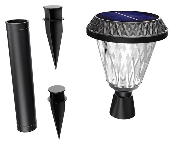 Lampada Solare da Giardino a Picchetto IP65 200 lumen con Telecomando Colore Bianco Naturale 4.000K
