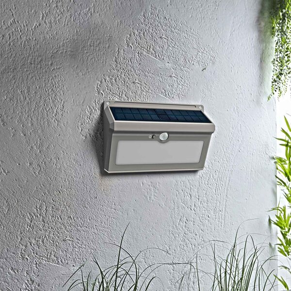 Applique Solare Rettangolare IP65 con Sensore di Movimento 300 lm Colore Bianco Caldo 3.000K
