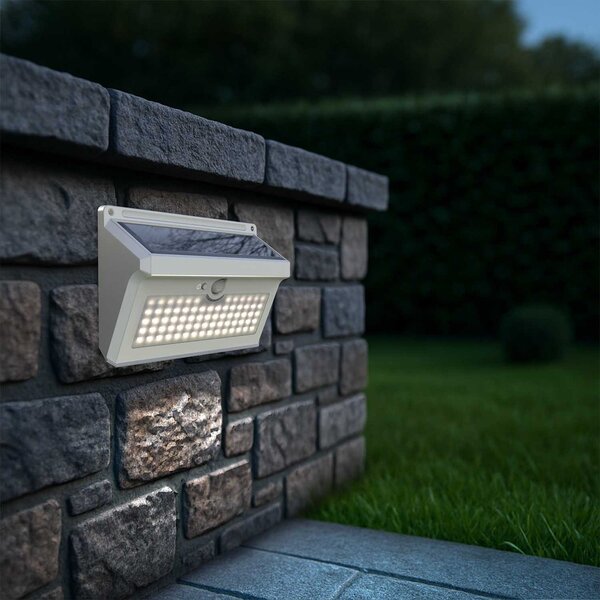 Applique Solare Rettangolare IP65 con Sensore di Movimento 300 lm Colore Bianco Caldo 3.000K