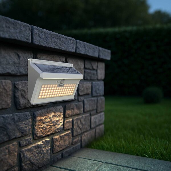 Applique Solare Rettangolare IP65 con Sensore di Movimento 300 lm Colore Bianco Caldo 3.000K