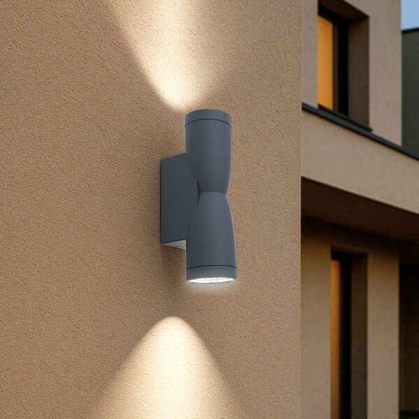 Applique Conica a Clessidra Bidirezionale IP65 GU10 - Grigia