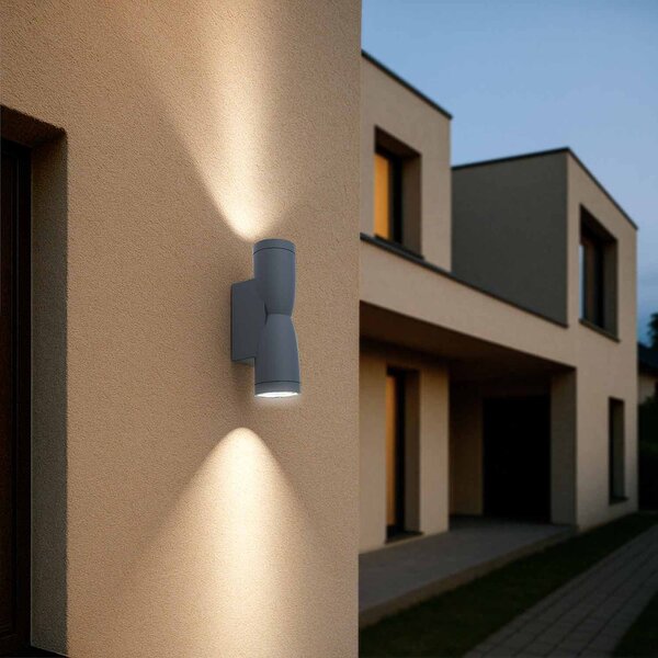 Applique Conica a Clessidra Bidirezionale IP65 GU10 - Grigia