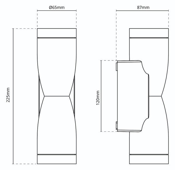 Applique Conica a Clessidra Bidirezionale IP65 GU10 - Corten