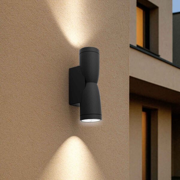 Applique Conica a Clessidra Bidirezionale IP65 GU10 - Nera