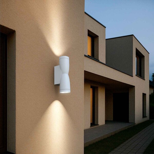Applique Conica a Clessidra Bidirezionale IP65 GU10 - Bianca