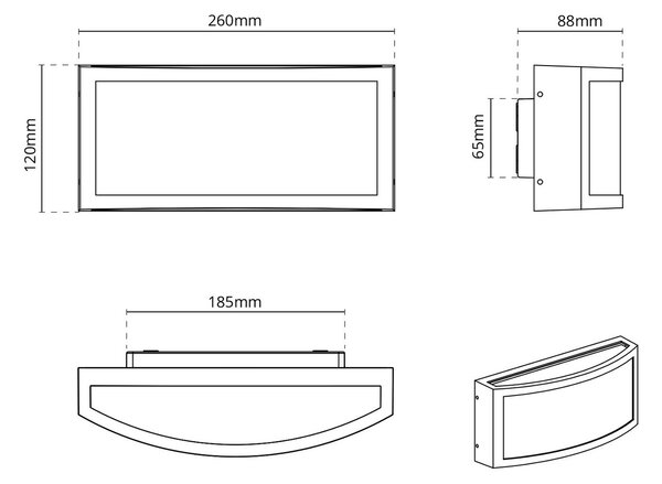 Applique Slim Design IP65 - E27 Nera