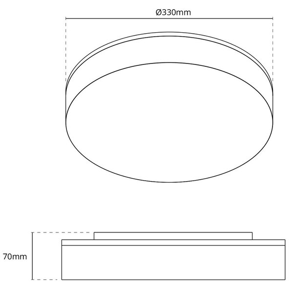 Plafoniera LED Regolabile 18W 24W 30W Rotonda CCT IP54 - Ø33 cm