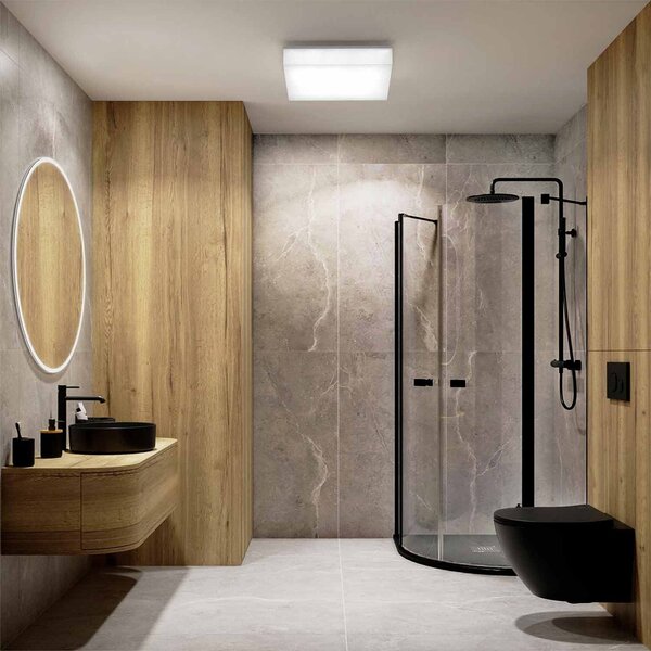 Plafoniera LED Regolabile 18W 24W 30W Quadrata CCT IP54 33x33 cm