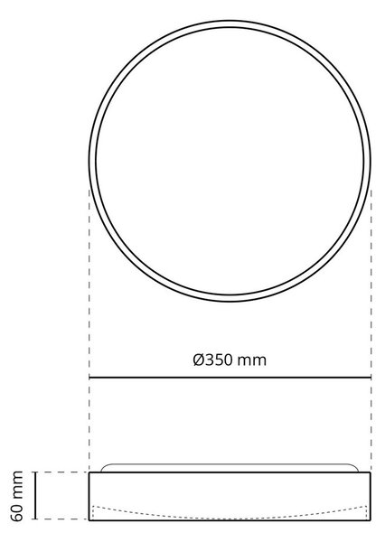 Plafoniera LED Rotonda 18W Ø350mm CCT Bianco Variabile IP20 - Nera