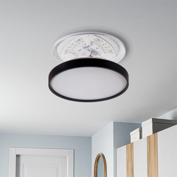 Plafoniera LED Rotonda 18W Ø350mm CCT Bianco Variabile IP20 - Nera