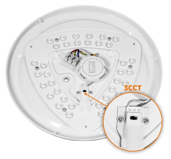 Plafoniera LED Rotonda 18W Ø350mm CCT Bianco Variabile IP20 - Nera