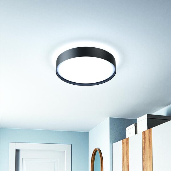 Plafoniera LED Rotonda 18W Ø350mm CCT Bianco Variabile IP20 - Nera