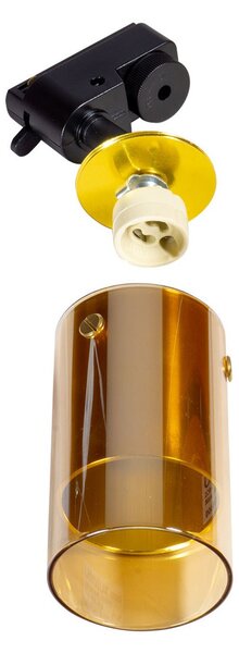 Faro GU10 per binario Monofase in Vetro color Oro Dorato