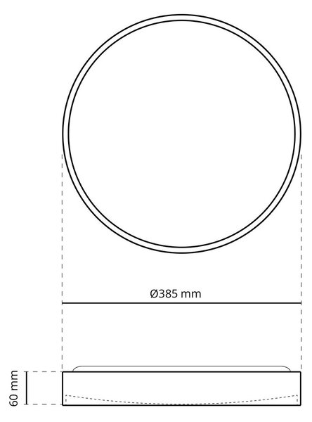 Plafoniera LED Rotonda 24W Ø385mm CCT Bianco Variabile IP20 - Nera