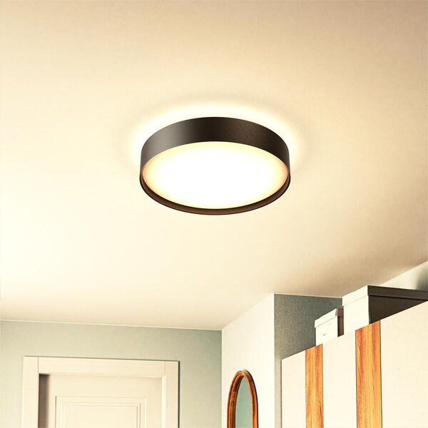 Plafoniera LED Rotonda 18W Ø350mm CCT Bianco Variabile IP20 - Nera