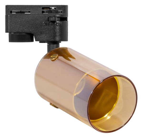 Faro GU10 per binario Monofase in Vetro color Oro Dorato