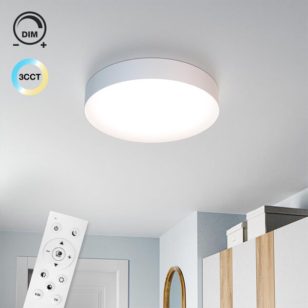 Plafoniera LED Rotonda 72W Ø490mm CCT Dimmerabile + Telecomando Bianca