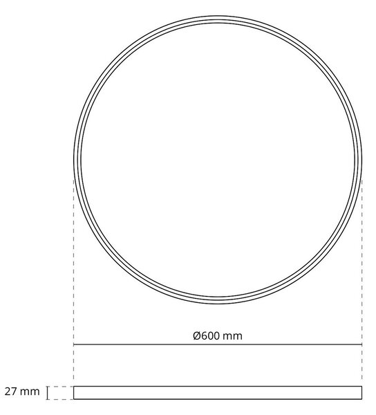Plafoniera LED Rotonda 50W Slim CCT Ø600mm IP20 - Bianca