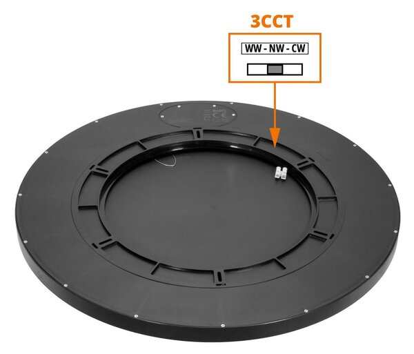Plafoniera LED Rotonda 50W Slim CCT Bianco Variabile Ø600mm IP20 - Nera