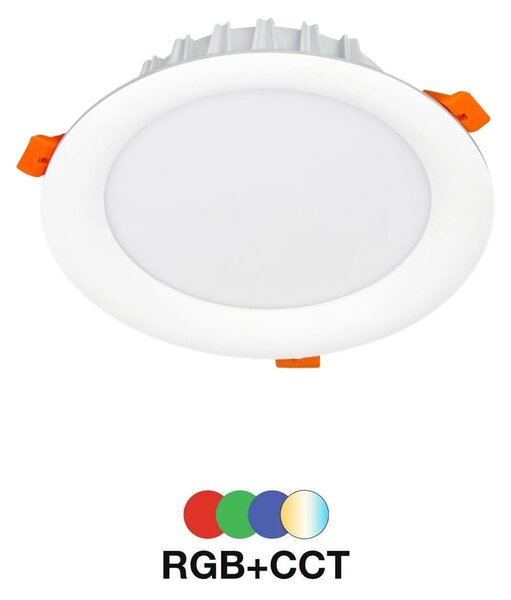 Faro da incasso 18W RGB+CCT IP20 Angolo 120° foro Ø150 - 160 mm Colore RGB+CCT