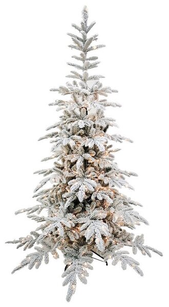 Albero di Natale Artificiale Innevato 180 cm 25 Rami con 200 LED Faggete  del Gargano Verde