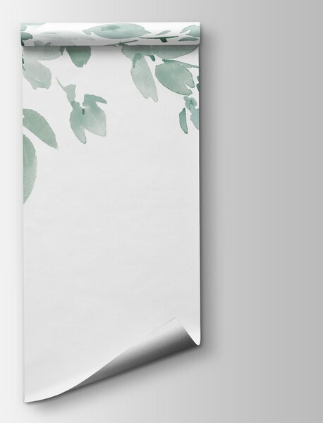 Carta da parati Dipinto raffigurante un ramo d'albero con fiori bianchi, Carta da parati Alberi, Carta da parati popolare, w03935v3 - Tapeko.it