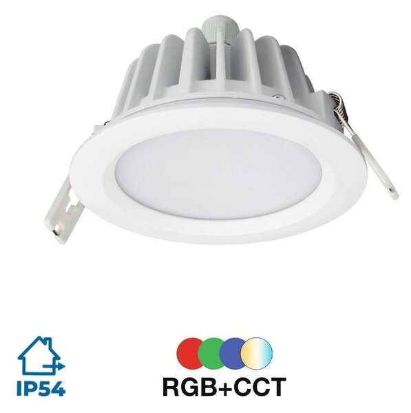 Faretto da incasso 6W RGB+CCT IP54 Angolo 120° foro Ø100mm Colore RGB+CCT